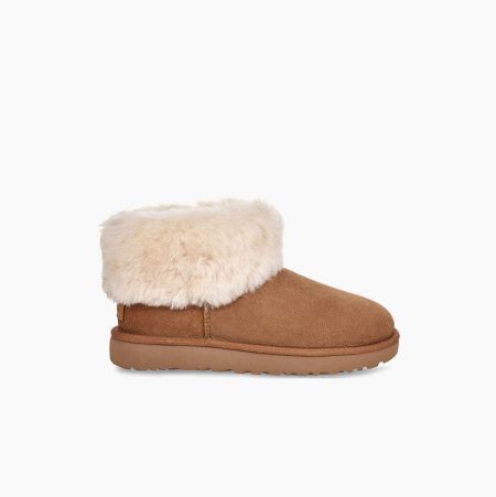 UGG Classic Mini Fluff Brown Boots for Women (QERU05731)